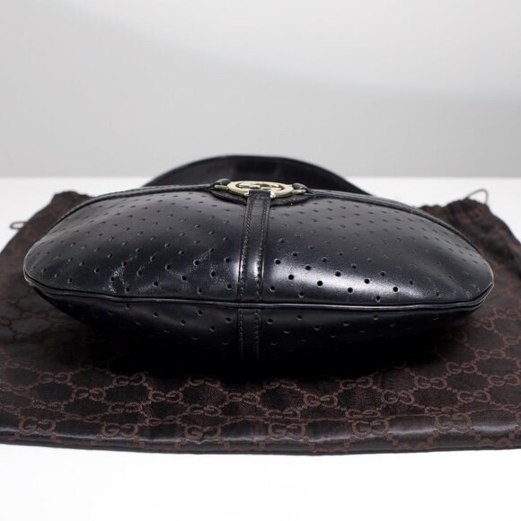 Gucci Black Perforated Leather Reins Hobo Bag (Tom Ford Era) - Picture 5 of 16